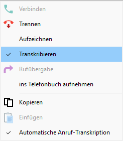context menu